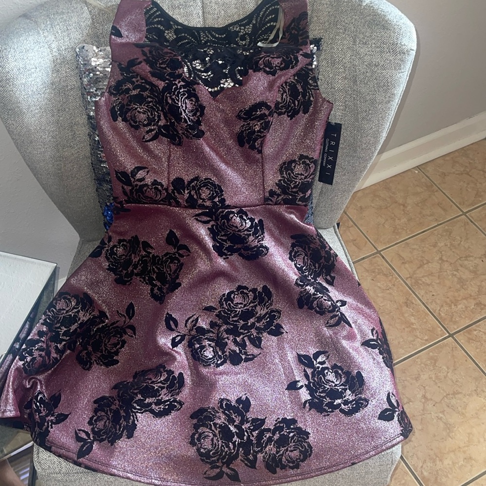 Purple and Black Cocktail Dress